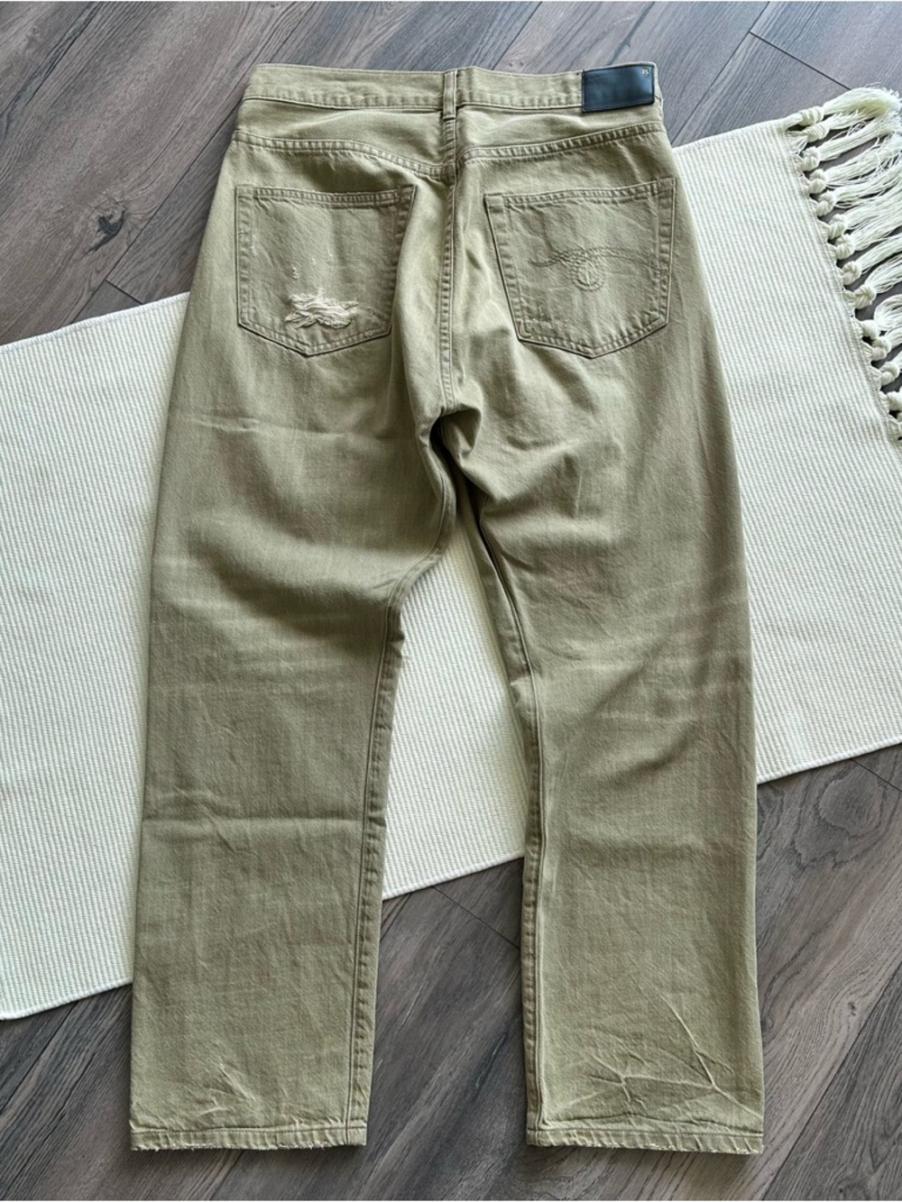 R13 Crossover Distressed Moss Green Jeans - Picture 12 of 14